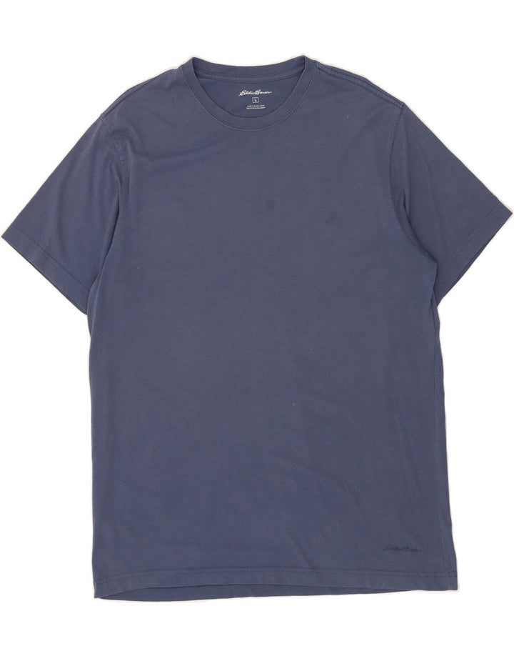 EDDIE BAUER Mens T-Shirt Top Large Navy Blue Cotton Vintage Eddie Bauer and Second-Hand Eddie Bauer from Messina Hembry 