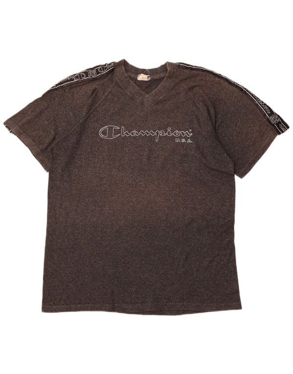 CHAMPION Muška majica kratkih rukava s grafičkim motivima XL sivi pamuk u blokovima boja