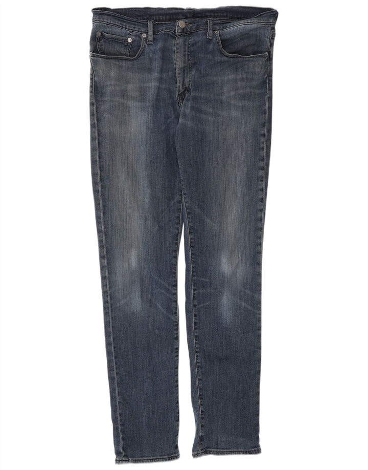 LEVI'S Muške uske traperice W36 L32 Plavi pamuk