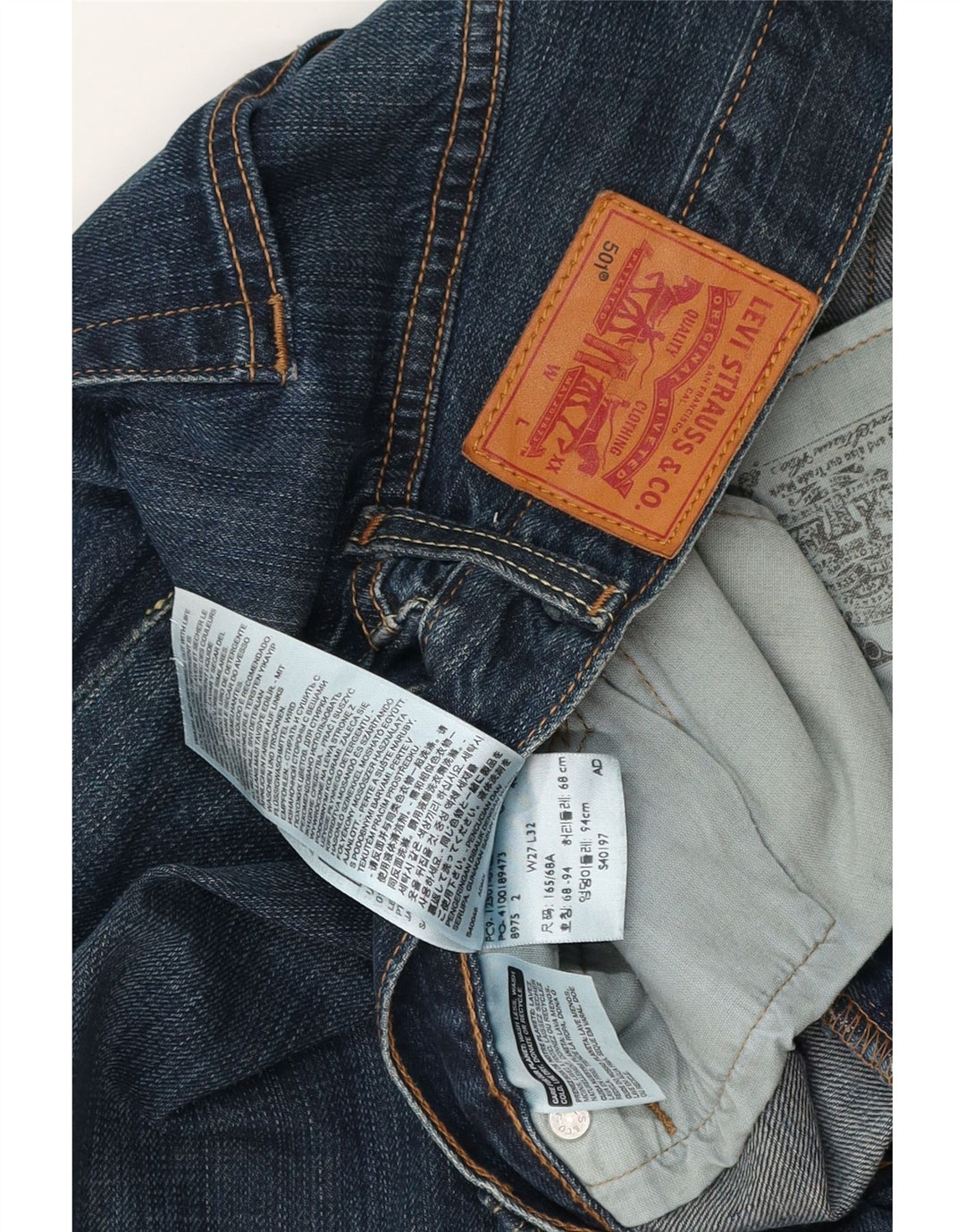 LEVI'S ženske 501 ravne traperice W27 L32 plavi pamuk