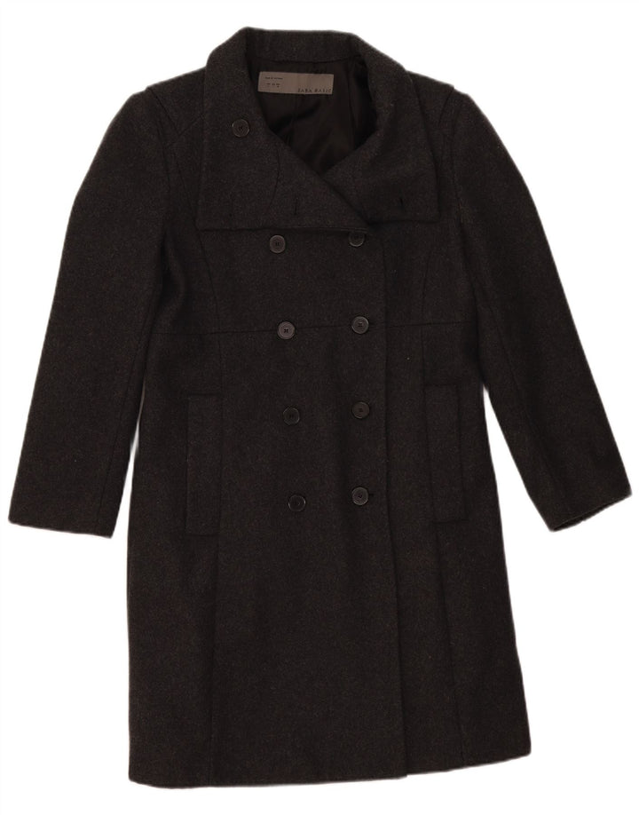 Zara ženski kaput s dvorednim kopčanjem UK 16 velika siva vuna