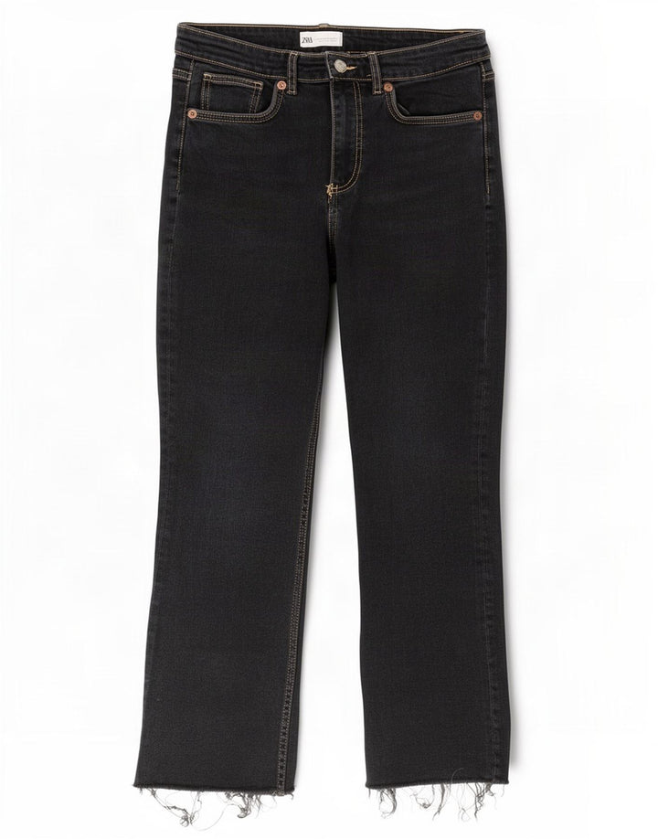 Zara ženske crop bootcut traperice EU 42 Large W32 L26 crne