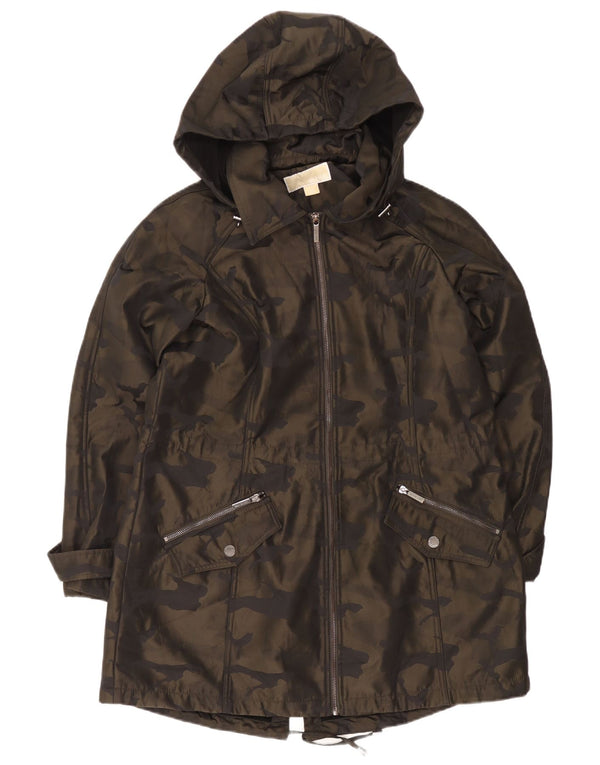 Michael Kors ženska parka jakna s kapuljačom UK 18 XL kaki kamuflažni poliester