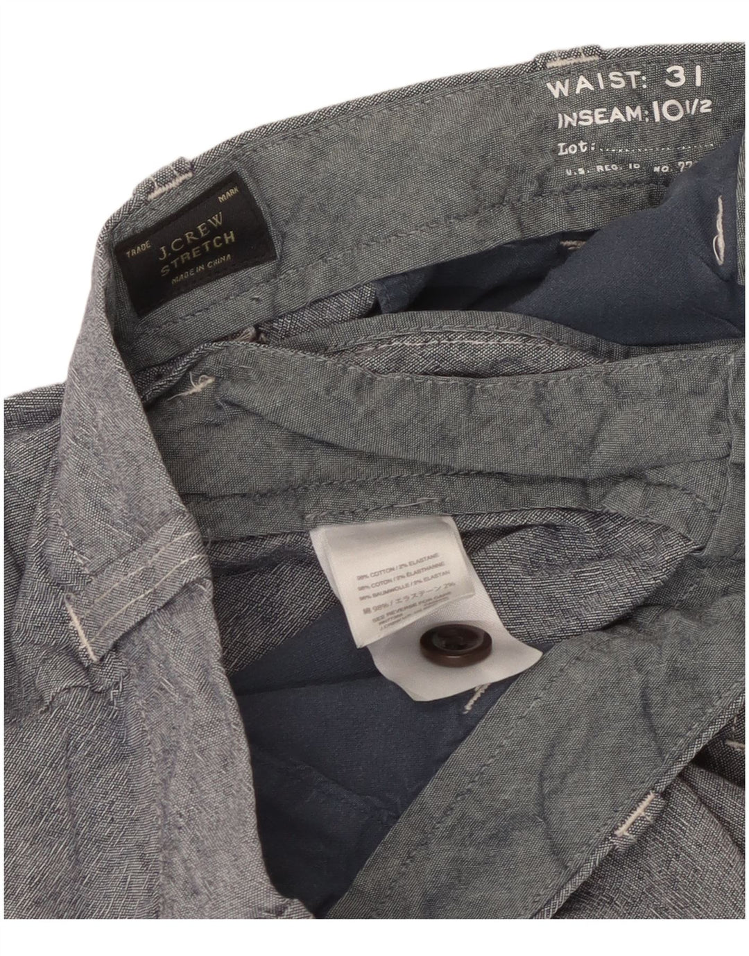 J. Crew muške chino kratke hlače W31 srednje plavi pamuk