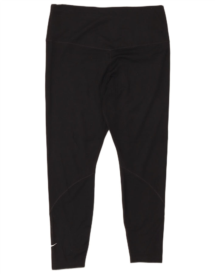 NIKE Ženske Dri Fit Crop Leggings UK 18 XL crni poliester