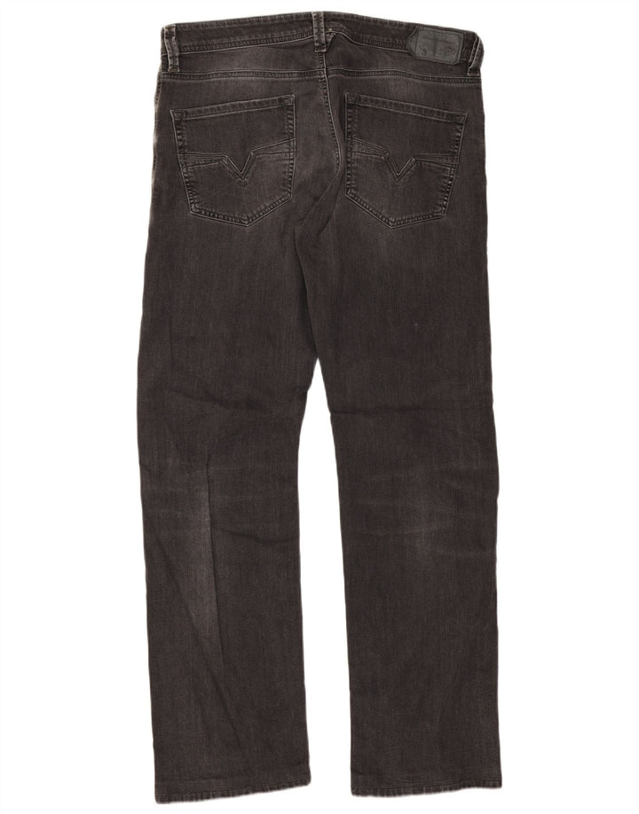 Diesel Mens Larkee Regular Straight Jeans W34 L32 Grey Cotton