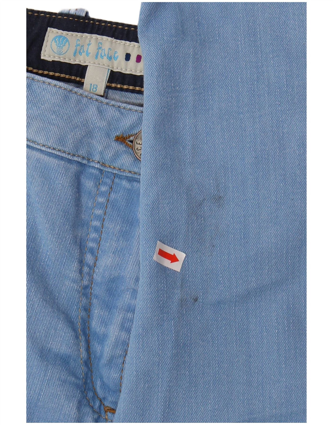 FAT FACE Ženske skraćene traperice UK 18 XL W36 L22 Plavi pamuk