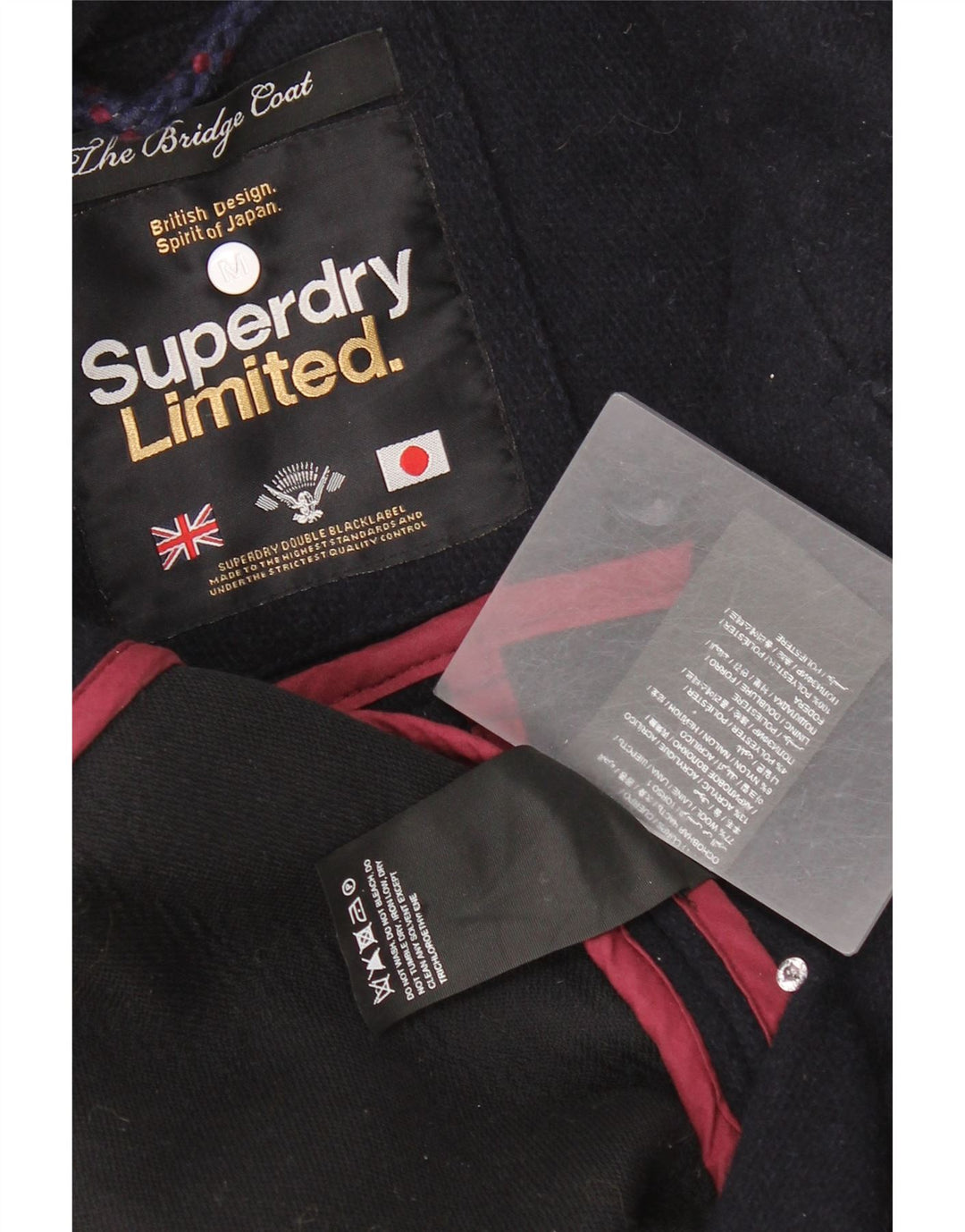 Superdry ženski kaput s dvorednim kopčanjem UK 12 Srednje tamnoplava vuna