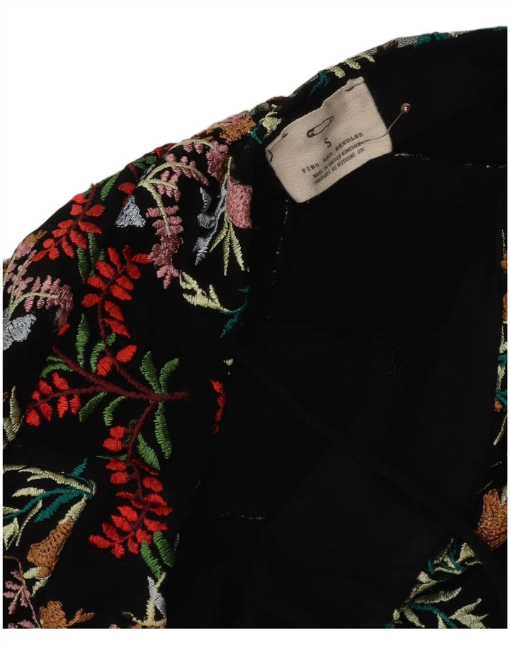 PINS AND NEEDLES Ženska slip haljina UK 8 Mala crna cvjetna