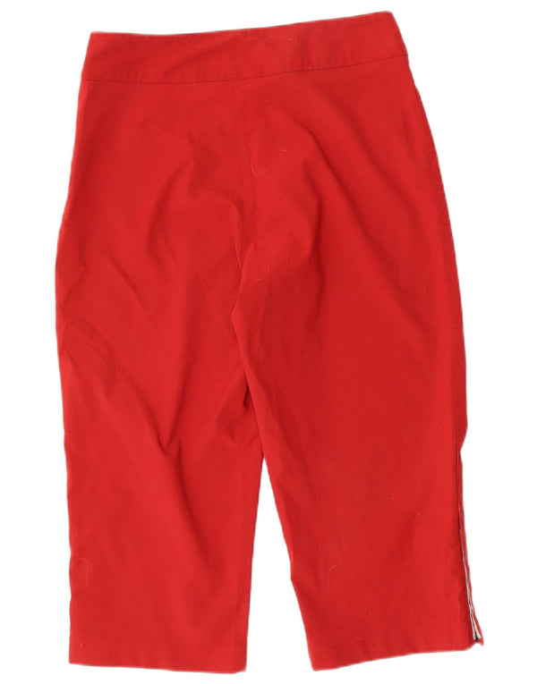 Adidas Womens Capri Trousers UK 14 Large W30 L19 Red Polyester