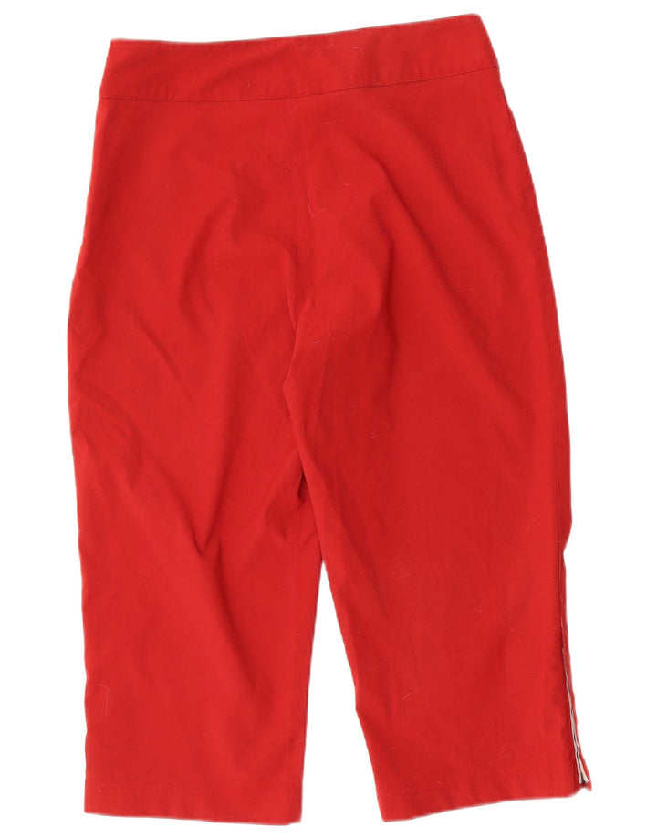 Adidas Womens Capri Trousers UK 14 Large W30 L19 Red Polyester
