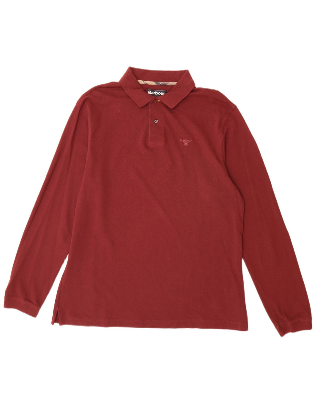 BARBOUR Muška polo majica dugih rukava XL Bordo pamuk