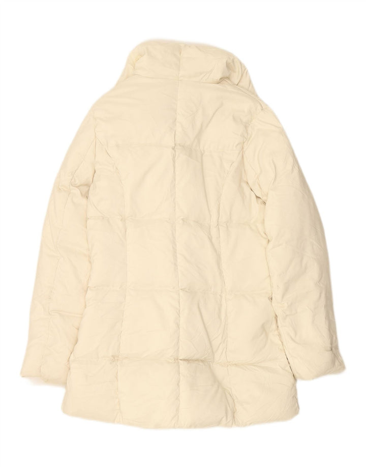 BENETTON Womens Padded Jacket UK 14 Medium Off White Polyester Vintage Benetton and Second-Hand Benetton from Messina Hembry 