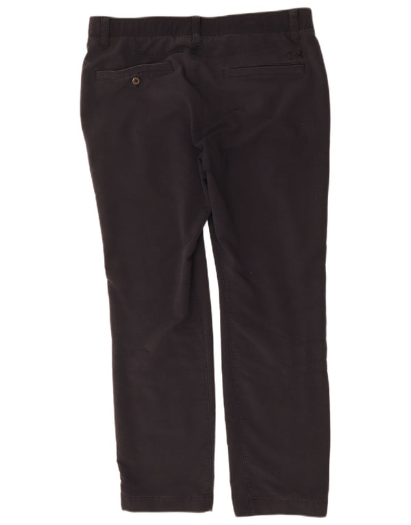 Under Armour Mens Straight Chino Trousers W36 L30 Navy Blue Nylon