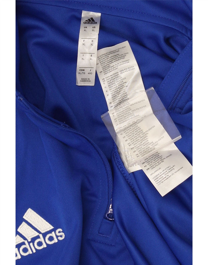 Adidas ženska majica s izrezom i dugim rukavima Climalite Graphic XL plavi poliester