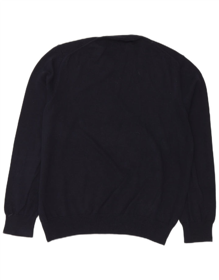 MARKS & SPENCER muški pulover s okruglim izrezom XL tamnoplavi pamuk