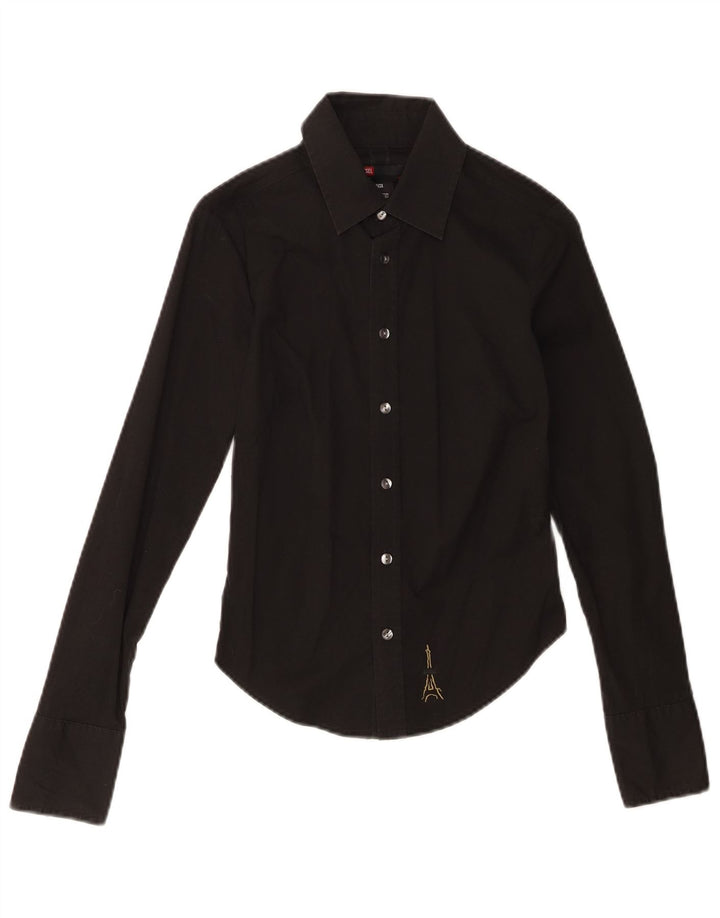 DIESEL Womens Paris Shirt UK 10 Small Black Cotton