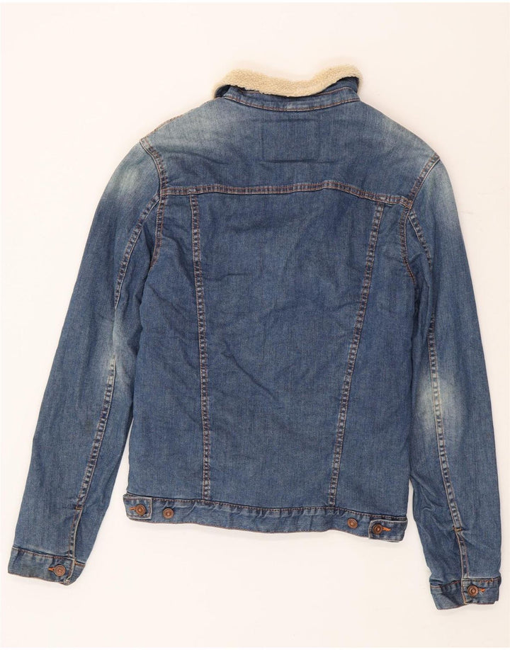 Zara muška traper šerpa jakna UK 36 Small Blue Colourblock