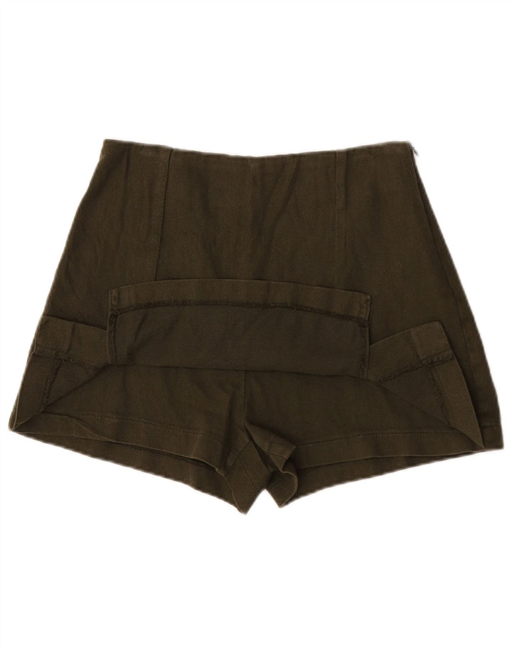 Zara ženske vruće hlačice XS W24 kaki pamuk