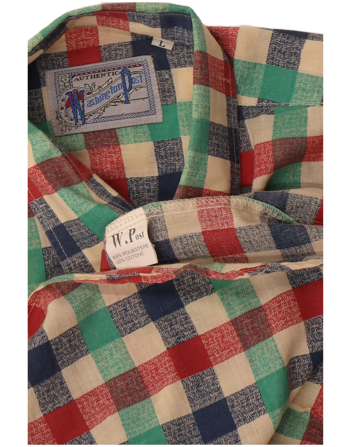Vintage muška košulja, veliki raznobojni gingham poliester