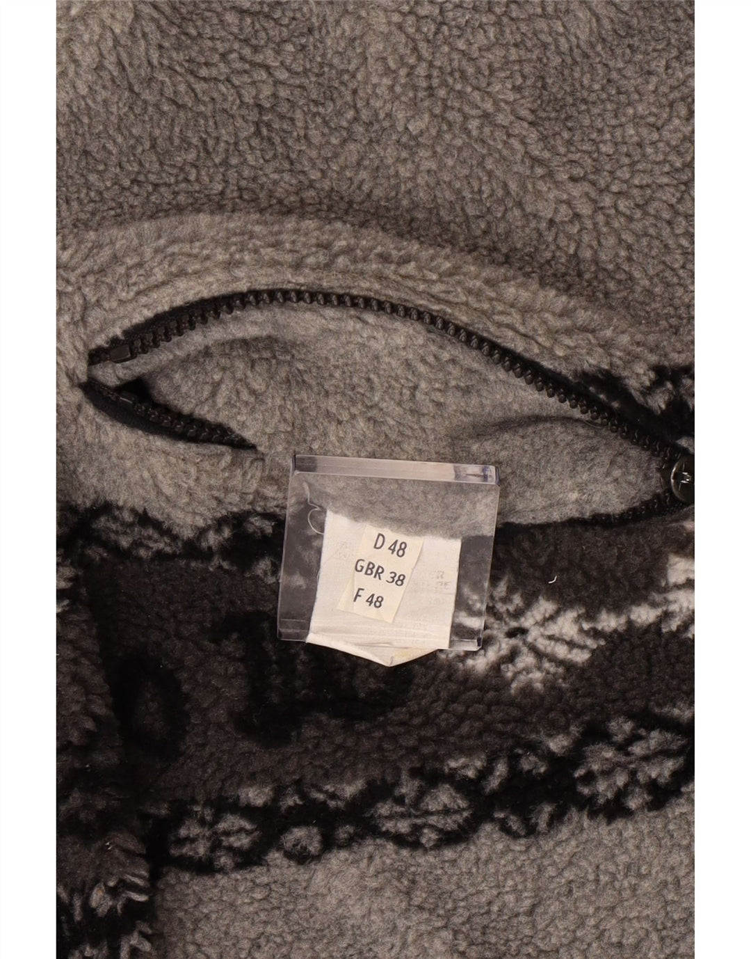 VINTAGE Muška jakna od flisa s grafičkim motivima UK 38 srednje siva Fair Isle