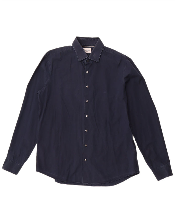 CALVIN KLEIN muška uska košulja veličine 16 1/2 velika tamnoplava pamuk