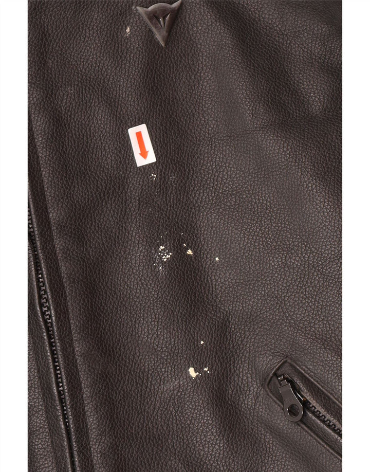 DAINESE muška trkaća jakna s grafičkim motivima, veličina 54, velika crna koža u blokovima boja