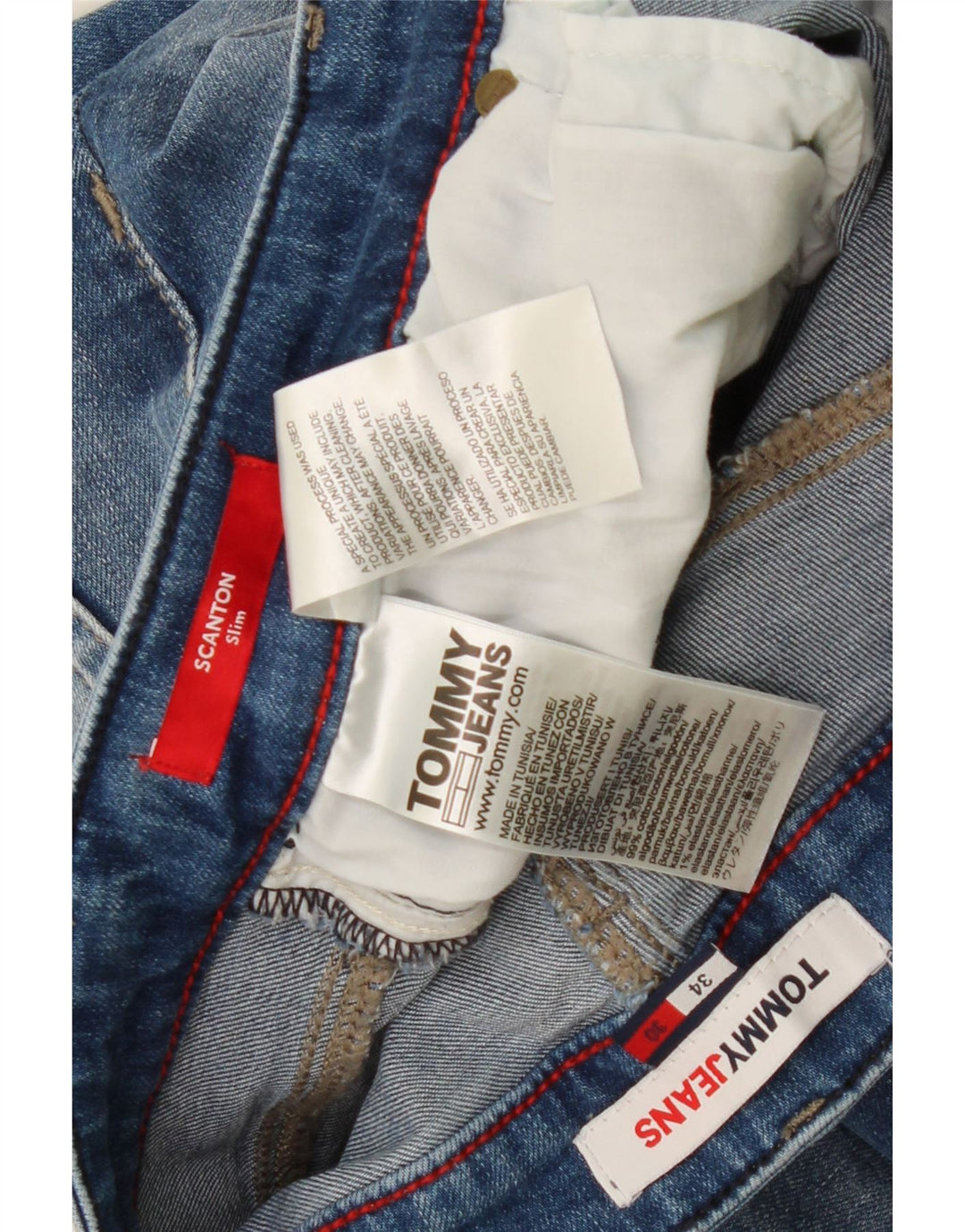 TOMMY HILFIGER Muške Scanton uske traperice W34 L30 Plavi pamuk