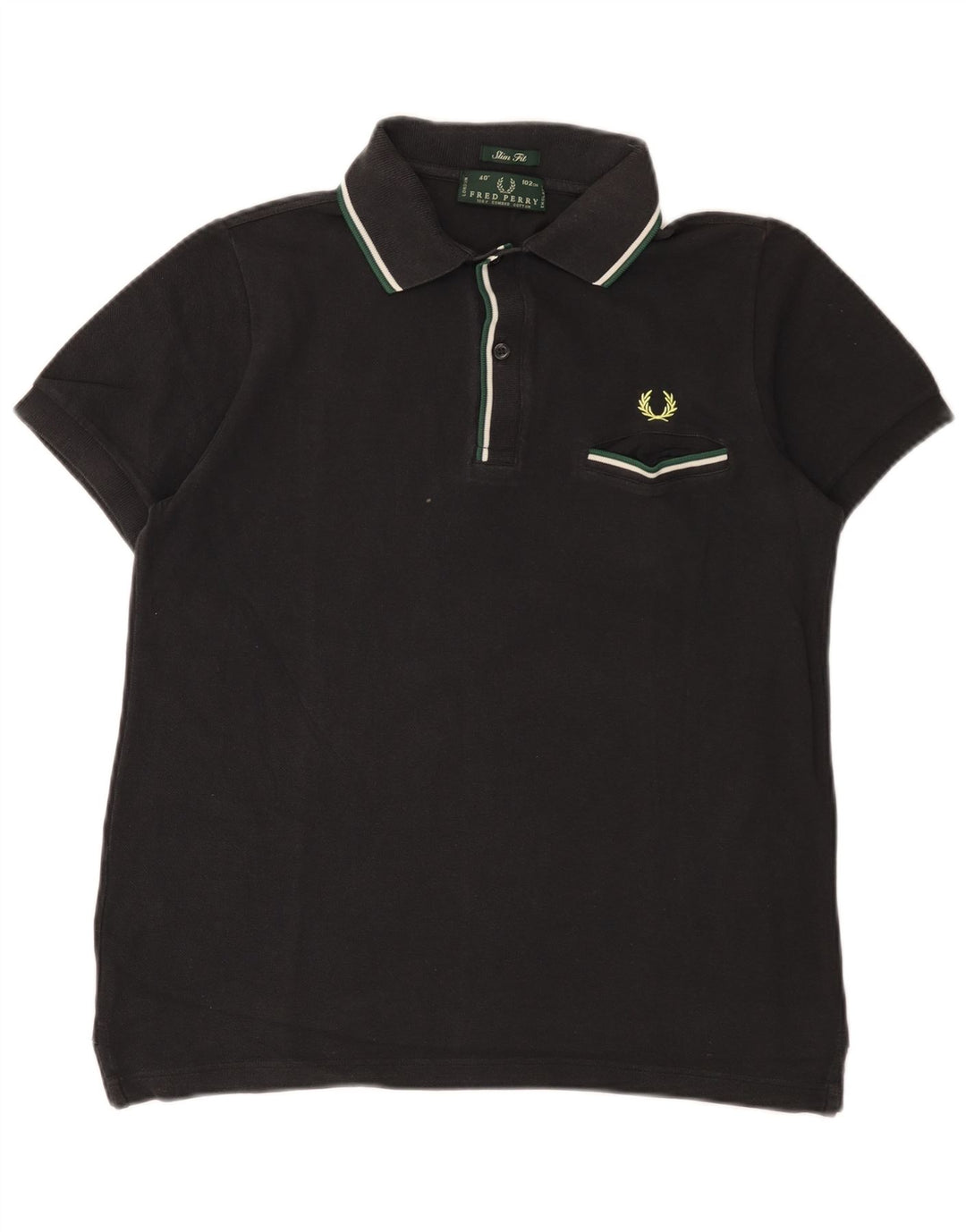 Fred Perry muška uska polo majica Srednje crni pamuk