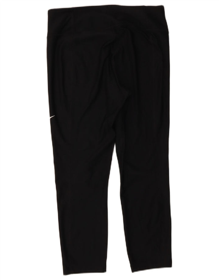 NIKE ženske Dri Fit Capri tajice UK 12 srednje crne poliesterske