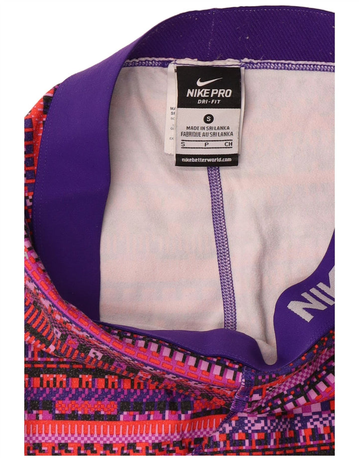 NIKE Ženske Dri Fit Graphic Leggings UK 8 Male višebojne geometrijske