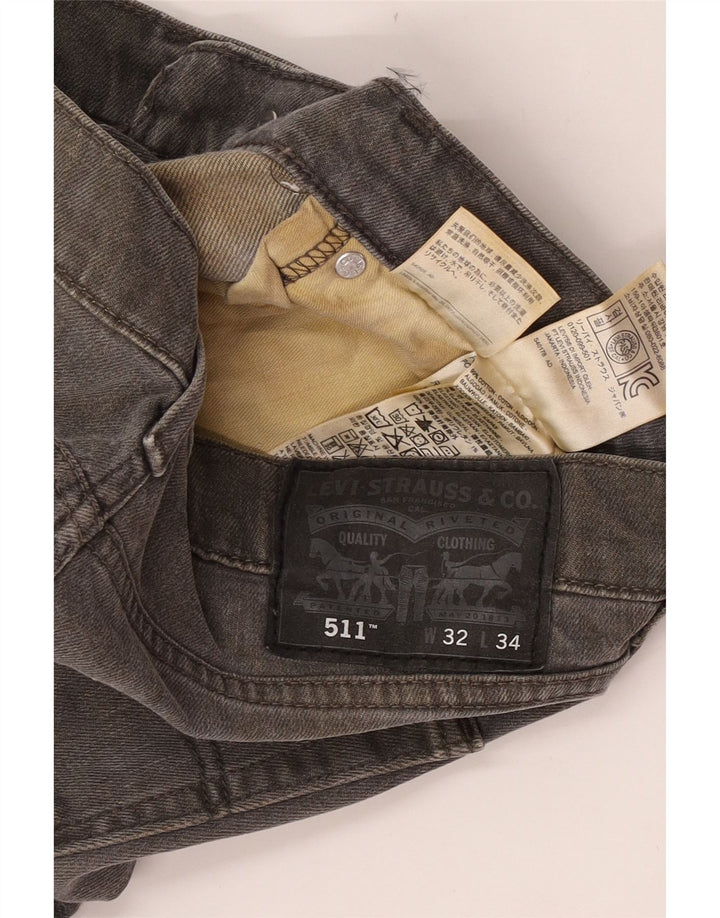 Levi's muške 511 uske traperice W32 L34 sivi pamuk