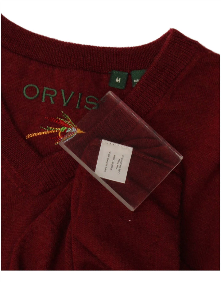 Orvis muški prsluk bez rukava Srednja bordo merino vuna