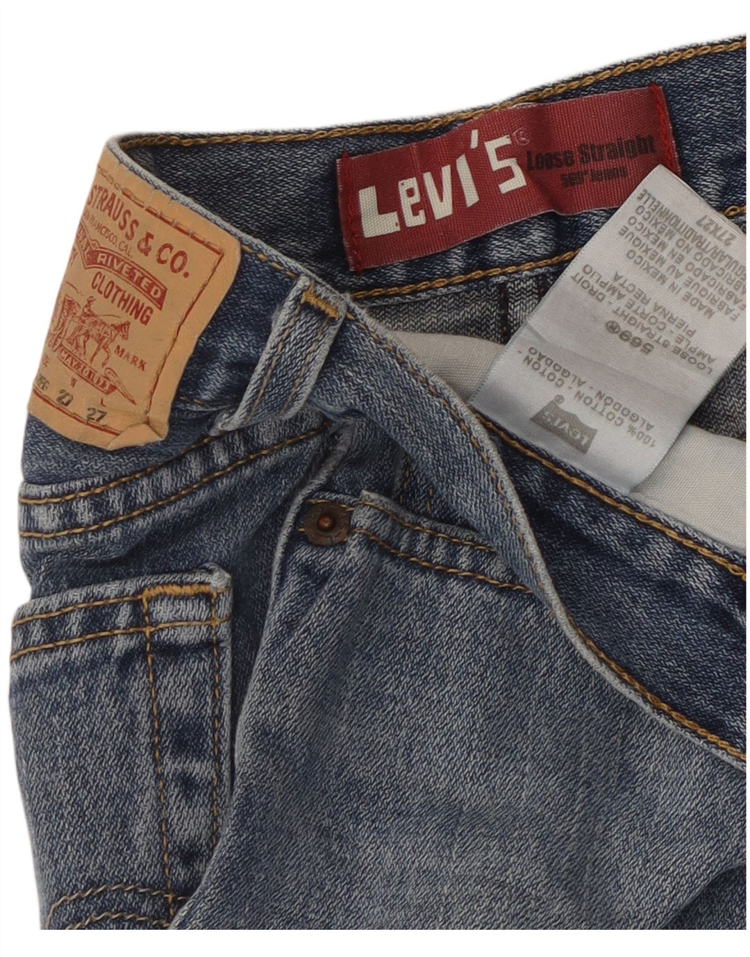 LEVI'S Girls 569 Opuštene kratke traper hlače 13-14 godina W27 Plave