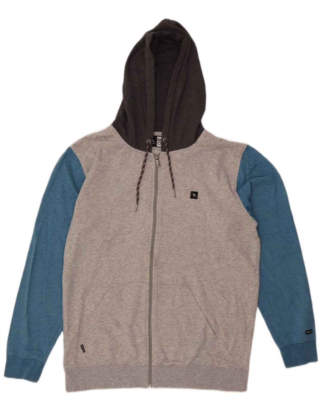 Rip Curl muški pulover s kapuljačom s patentnim zatvaračem, velika siva boja