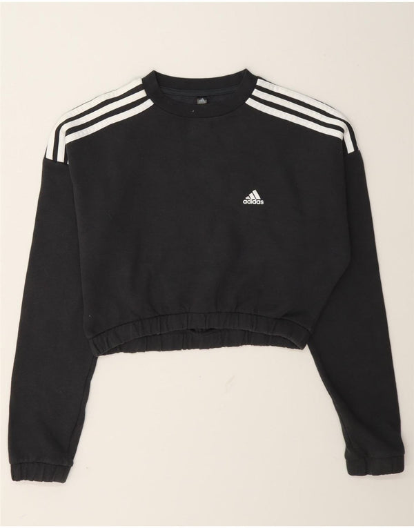 Adidas ženski kratki džemper UK 8/10 mali sivi pamuk