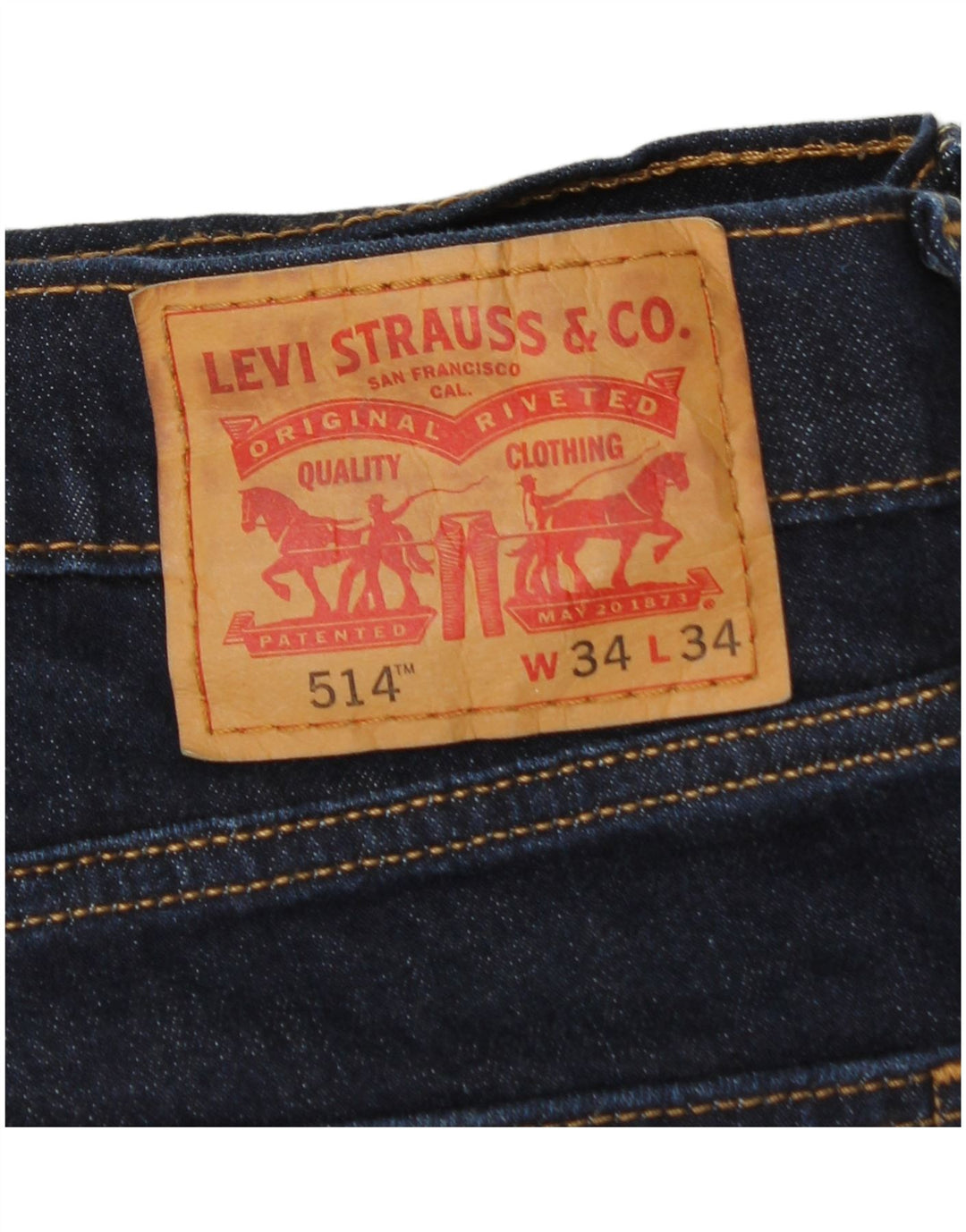 Levi's muške 514 ravne traperice W34 L34 tamnoplavi pamuk