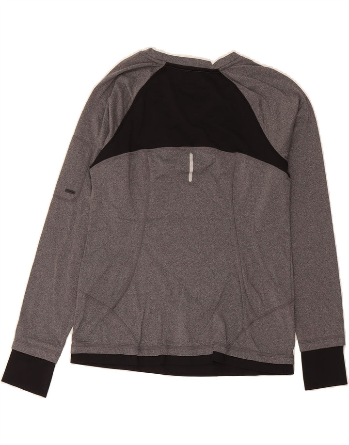 REEBOK Womens Top Long Sleeve UK 12 Medium Grey Colourblock Polyester Vintage Reebok and Second-Hand Reebok from Messina Hembry 