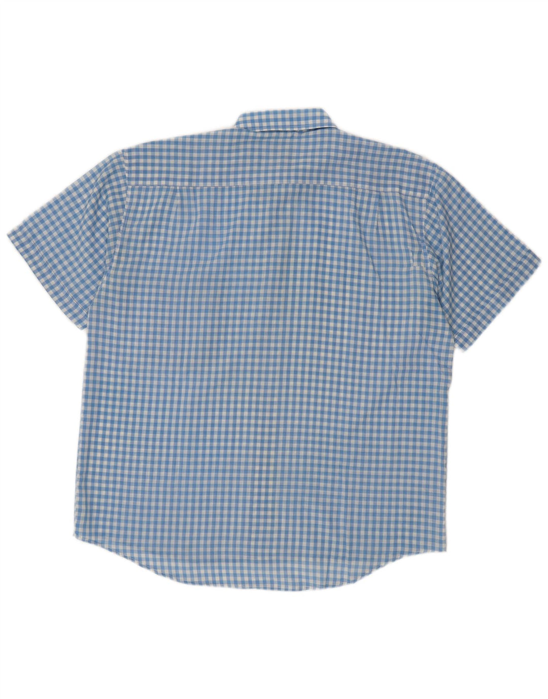 Vintage muška majica kratkih rukava, veliki plavi gingham poliester