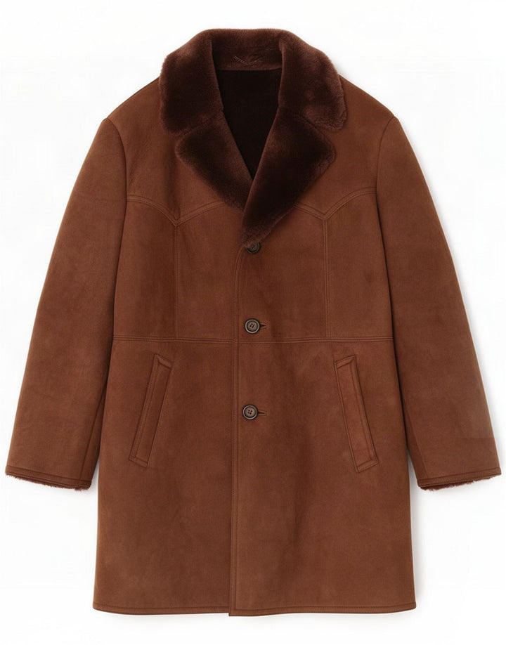 Vintage muški kaput od šiljatog šiša IT 54 2XL smeđi