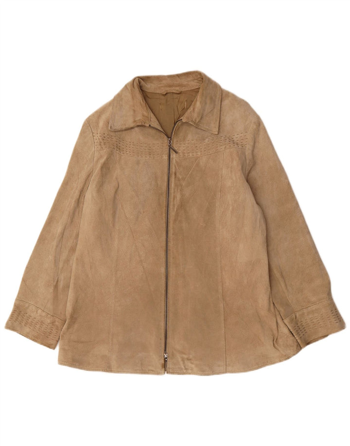 VINTAGE Ženska antilop jakna UK 16 Velika bež