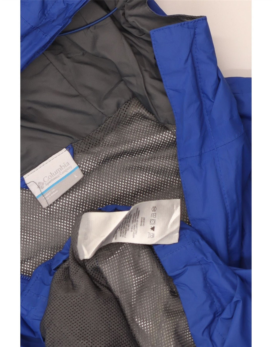 COLUMBIA Muška kišna jakna s kapuljačom UK 40 Large Blue Nylon