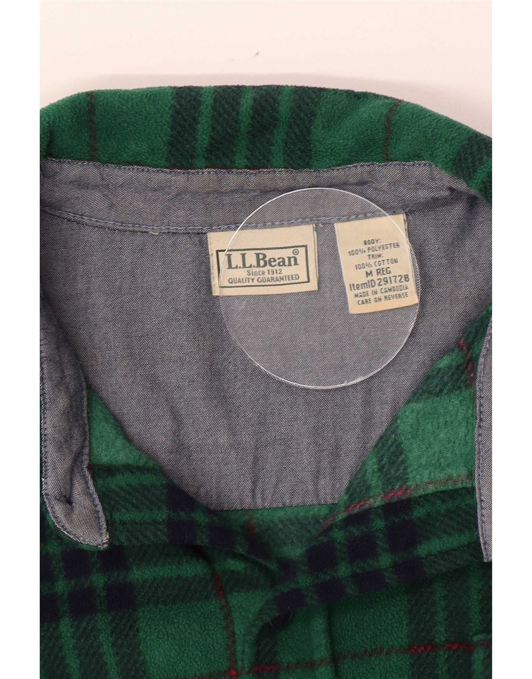 L.L.Bean muška košulja od flisa, srednji zeleni karirani poliester
