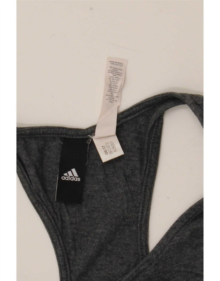 Adidas ženski grafički prsluk UK 12 srednje sivi pamuk