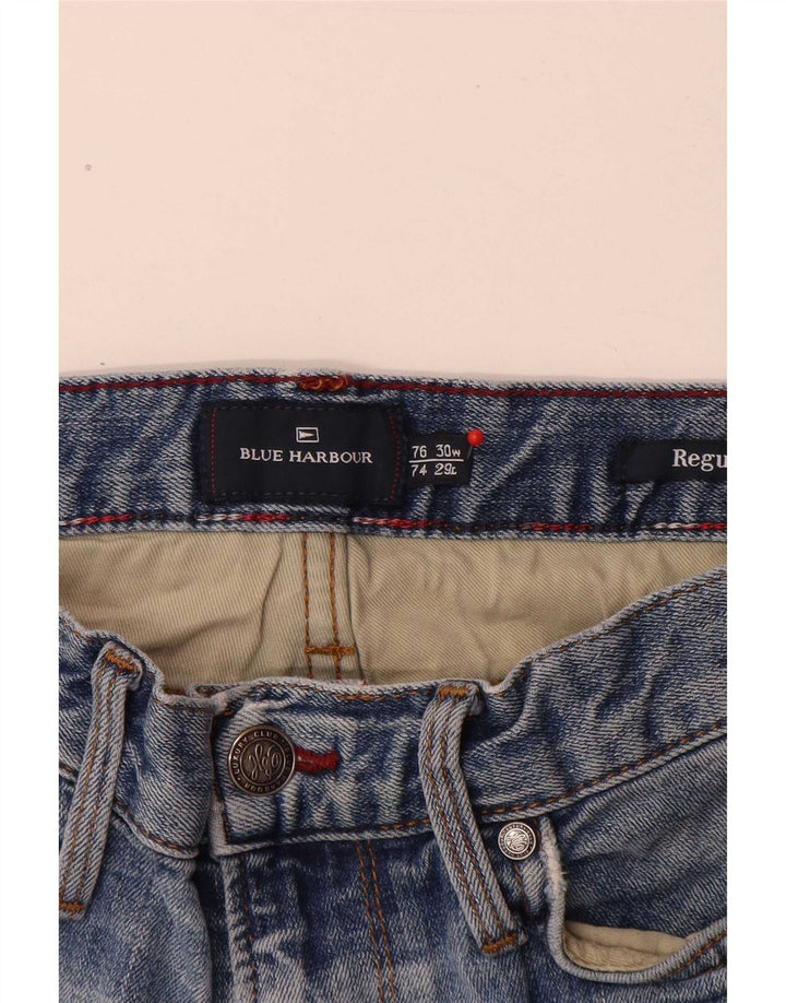 Marks & Spencer Mens Blue Harbor Regular Straight Jeans W30 L29 Pamuk