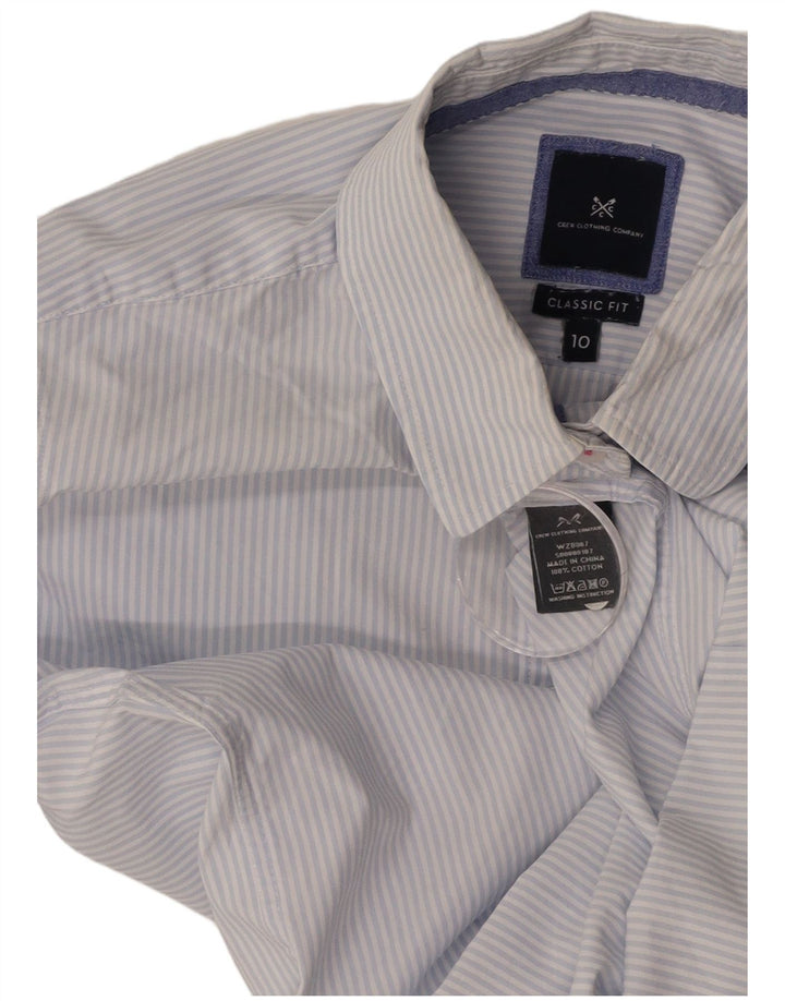 CREW CLOTHING Ženska košulja klasičnog kroja UK 10 Mali pamuk na plave pruge