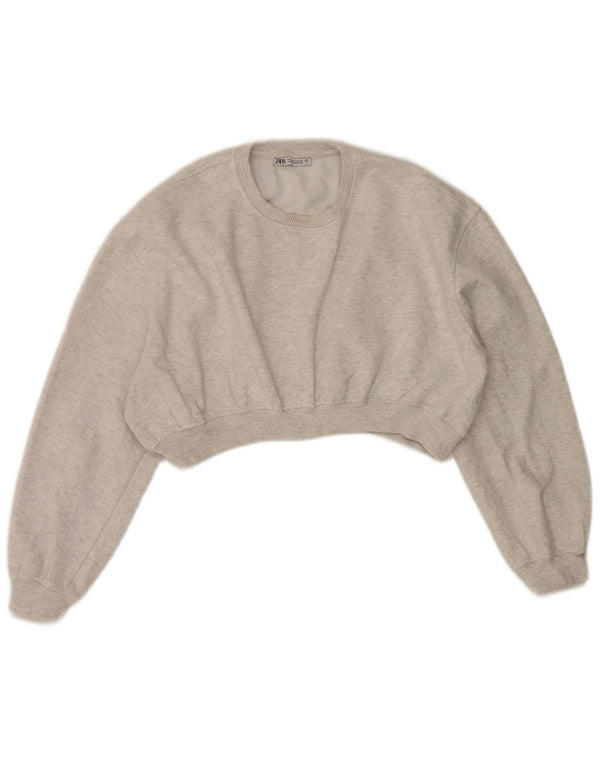 Zara ženska prekomjerna majica s kratkim rukavima UK 10 Small Grey Flected