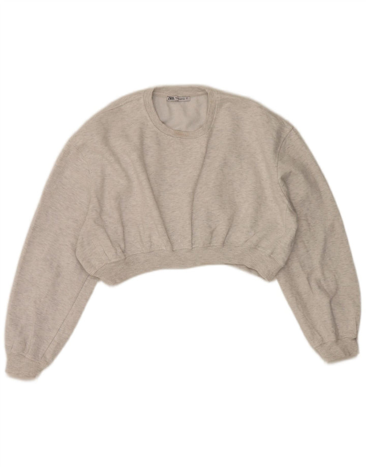 Zara ženska prekomjerna majica s kratkim rukavima UK 10 Small Grey Flected
