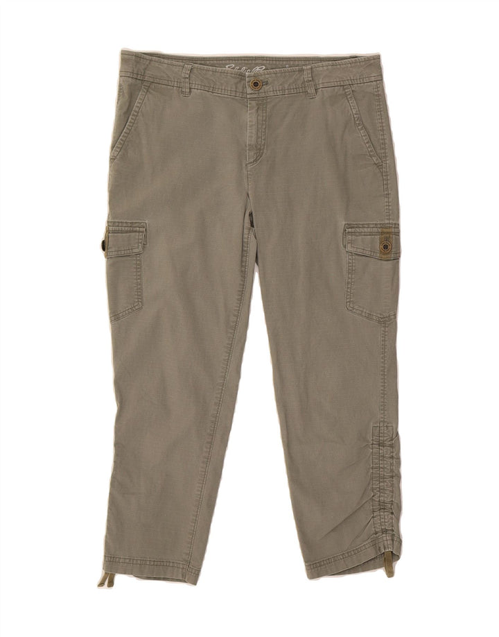 EDDIE BAUER Womens Slim Cargo Capri Trousers US 8 Medium W30 L23 Khaki Vintage Eddie Bauer and Second-Hand Eddie Bauer from Messina Hembry 