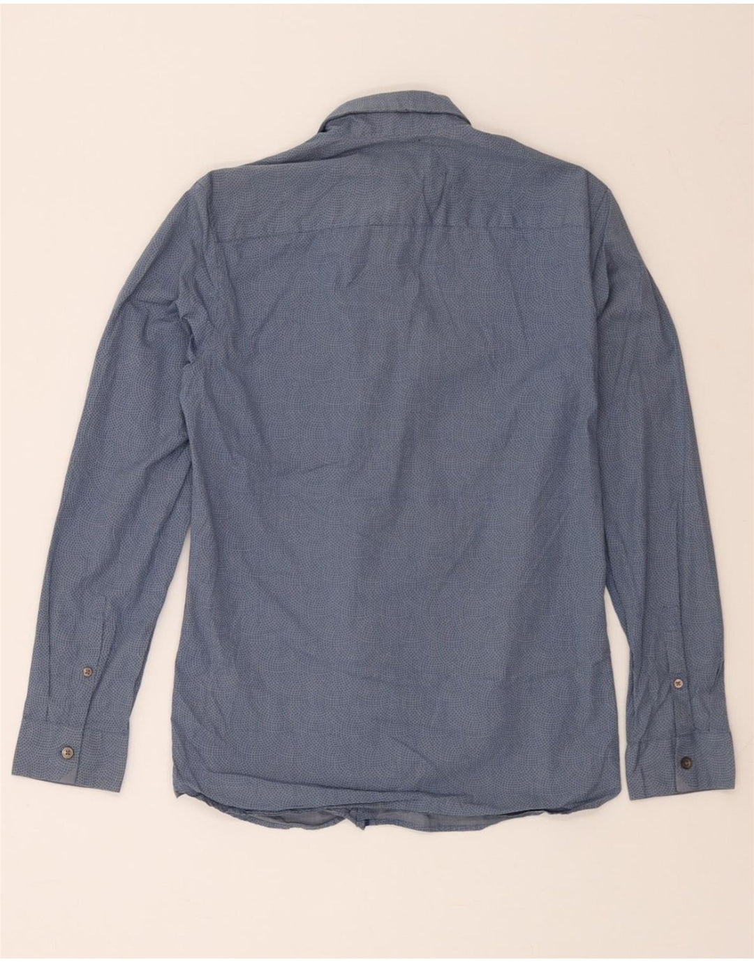 DKNY Mens Shirt Small Navy Blue Spotted Cotton Vintage Dkny and Second-Hand Dkny from Messina Hembry 